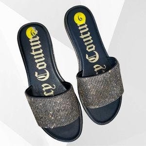 JUICY COUTURE YUMMY LEOPARD SPARKLE SLIDE SANDALS - SIZE/9- NWT(no box)